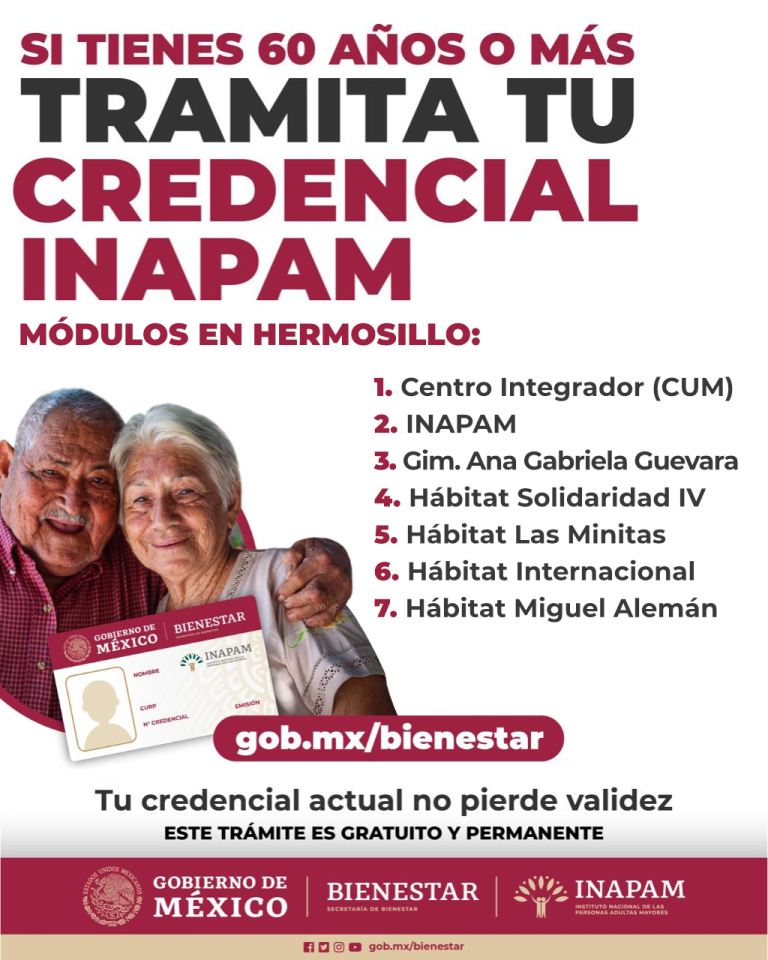 Personas De 60 Años Y Más Podrán Obtener La Credencial De Inapam En ...